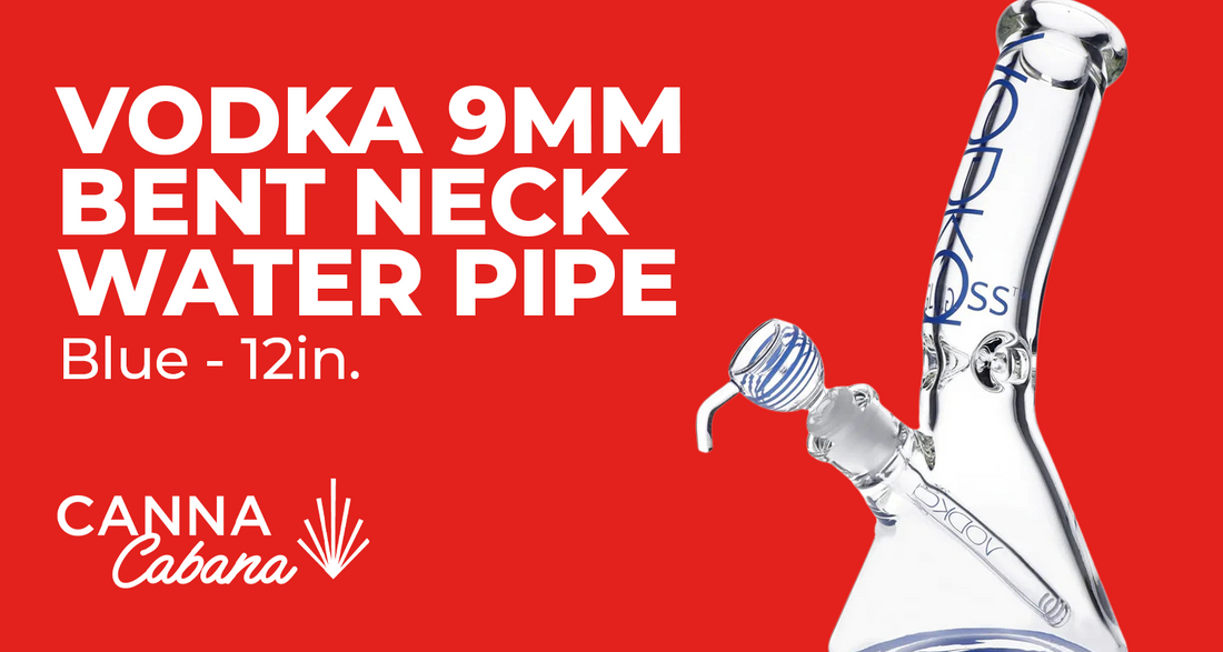 Vodka 9mm Bent Neck Water Pipe - Blue - 12in