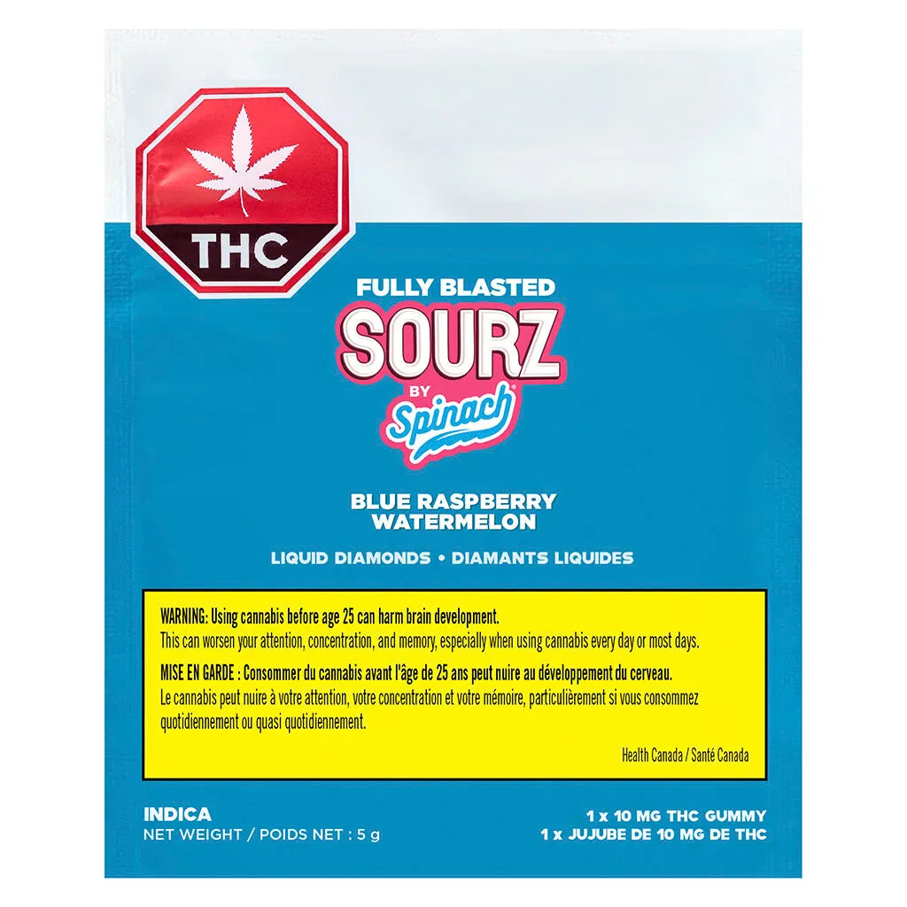 Sourz 1 Pack Sourz Fully Blasted Blue Raspberry THC Gummies Gummies