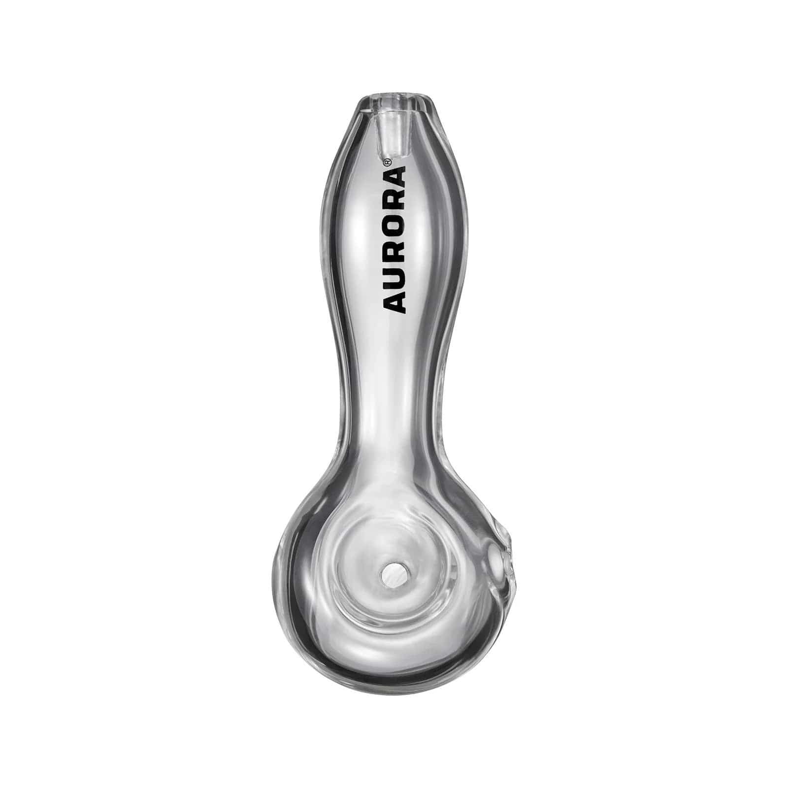 A clear, angled view of the 4-inch Aurora Classic Hand Pipe, showcasing its simple, curved design.