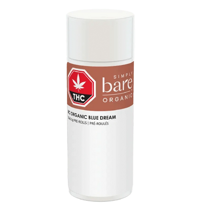 Front view of the BC Organic Blue Dream Pre Rolled 3 x 0.5 g package, displaying vibrant branding against a plain white backdrop.