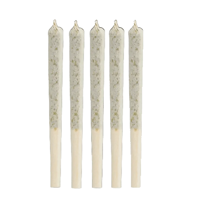 Close-up of the BC Organic Blue Dream Pre Rolled 3 x 0.5 g pre-rolls, arranged against a plain white background.