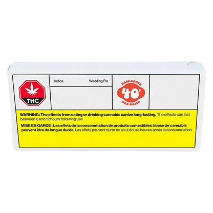 Front view of the Wedding Pie Pre Rolled 10 x 0.35 g package with a red background and white branding elements.