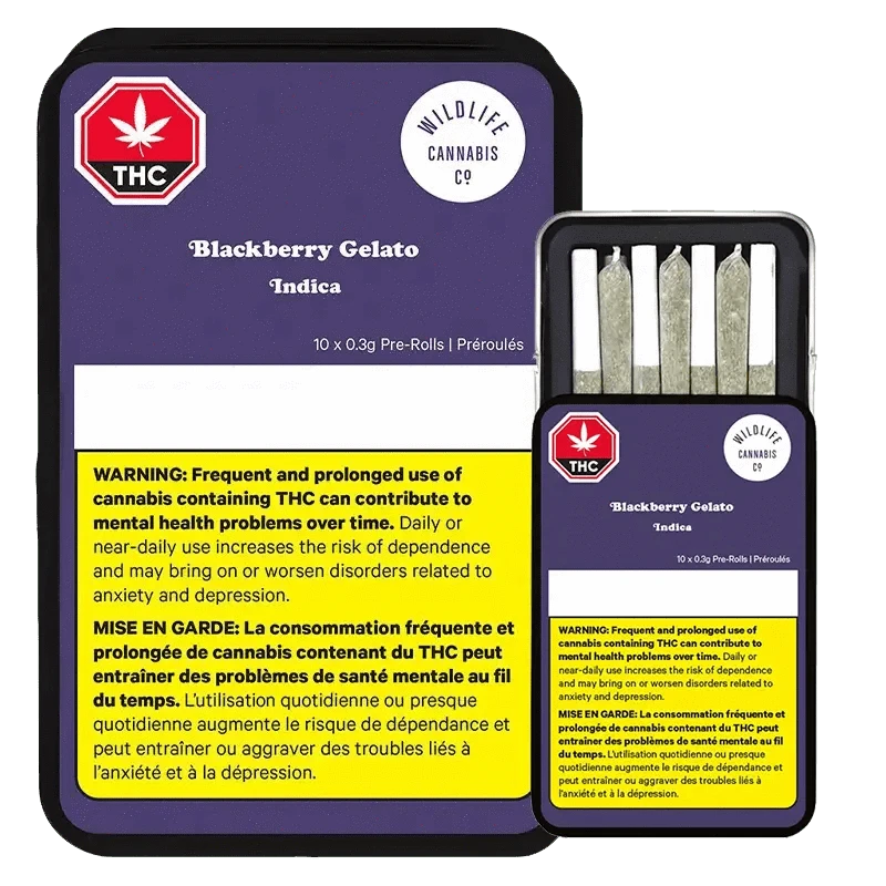 Wildlife Blackberry Gelato PR Indica 10x0.3g THC Terpenes: Lowest