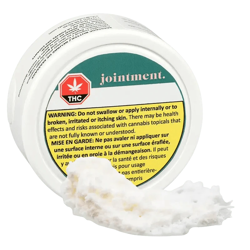 Close-up of the Jointoint packaging with a warning message in French, featuring a green and white design.