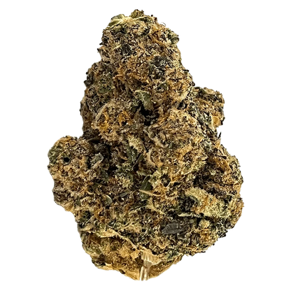 Close-up view of the Wes' Coast Kush with a textured, bud-like surface against a plain white background.