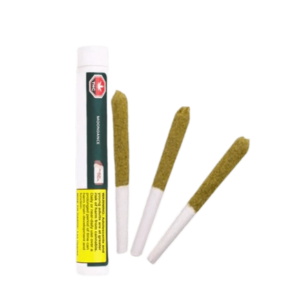 A close-up, angled view of three High Country Diesel Pre Rolled 0.5 g pre-roll joints against a plain white background.