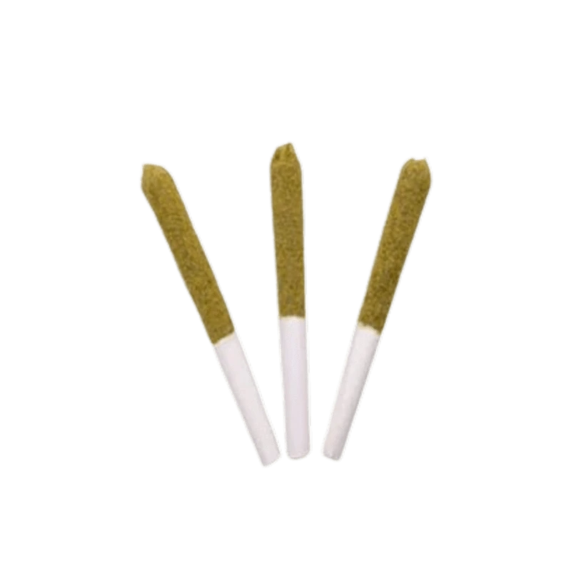A close-up, angled view of the High Country Diesel Pre Rolled 3 x 0.5 g pre-rolls, displayed against a plain white background.