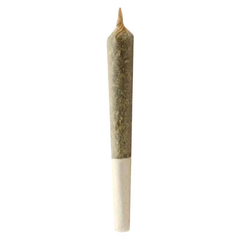 Center-aligned close-up of a single rolled joint against a white background, labeled Big Buddy PR 2 x 1 g.