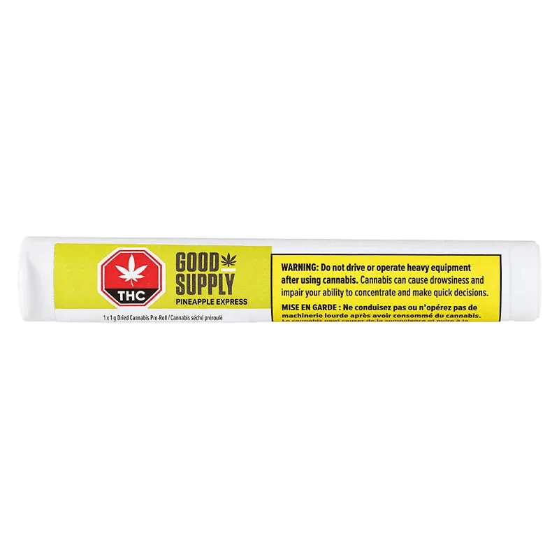 Front view of the Pineapple Express Pre Rolled 1 x 1 g package with bold red and white branding against a plain white background.