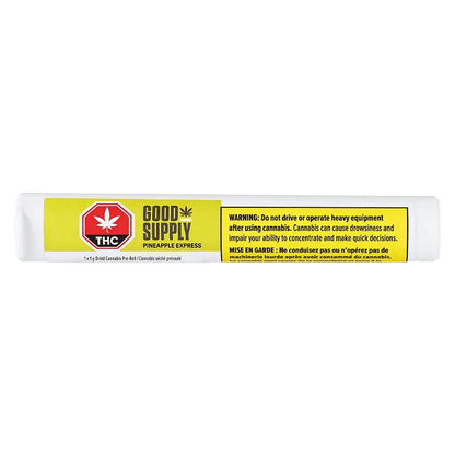 Front view of the Pineapple Express Pre Rolled 1 x 1 g package with bold red and white branding against a plain white background.