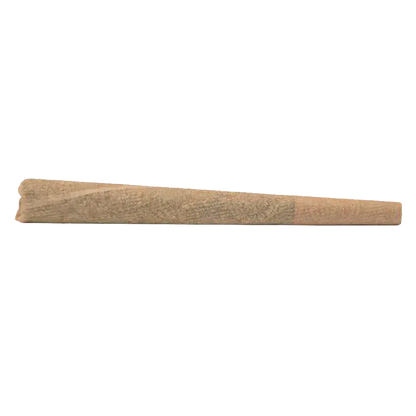 Side view of the Pink Grapefruit OG PR 1 x 1 g pre-roll showing its tapered, hand-rolled brown paper against a white background.