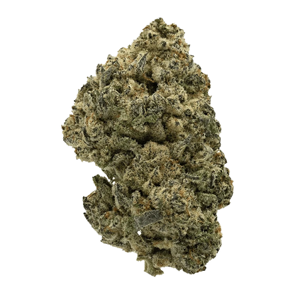 A side view of the Rotating Indica with a textured, rocky surface and a dark, earthy color palette.