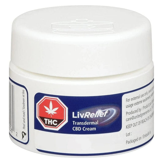 Front view of the Extra Strength Transdermal CBD Cream container with a white label and dark text on a light background.