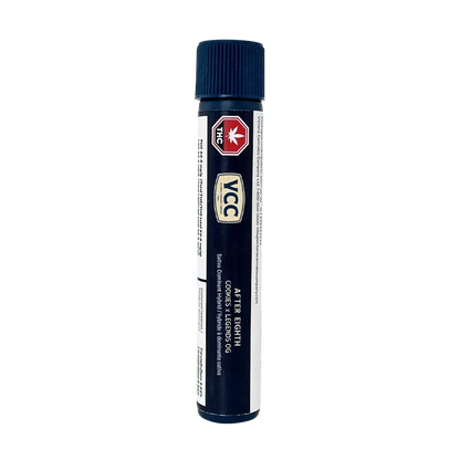 A close-up, angled view of the After Eighth Pre Rolled 5 x 0.5 g package, displaying its branding against a dark background.