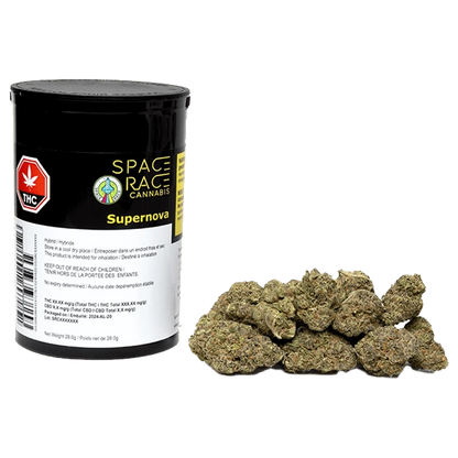 Front view of the Space Race Supernova package, displaying the product's branding and text on a white background.