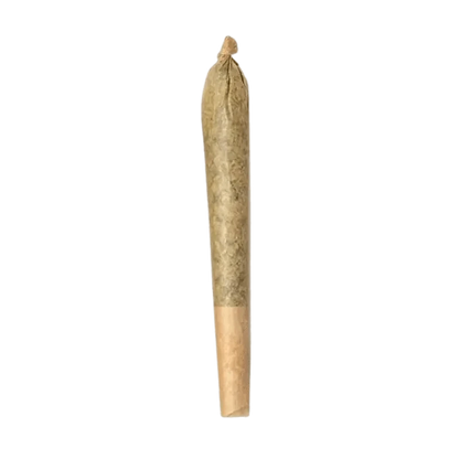 A close-up view of the Gluerangutan Pre Rolled 1 x 1 g, showing a cylindrical paper roll with a textured surface.