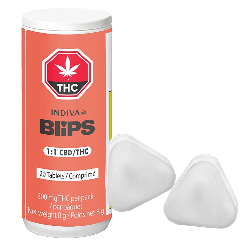 Indiva Blips 8 g 1:1 CBD/THC Tablets Capsules & Soft Gels