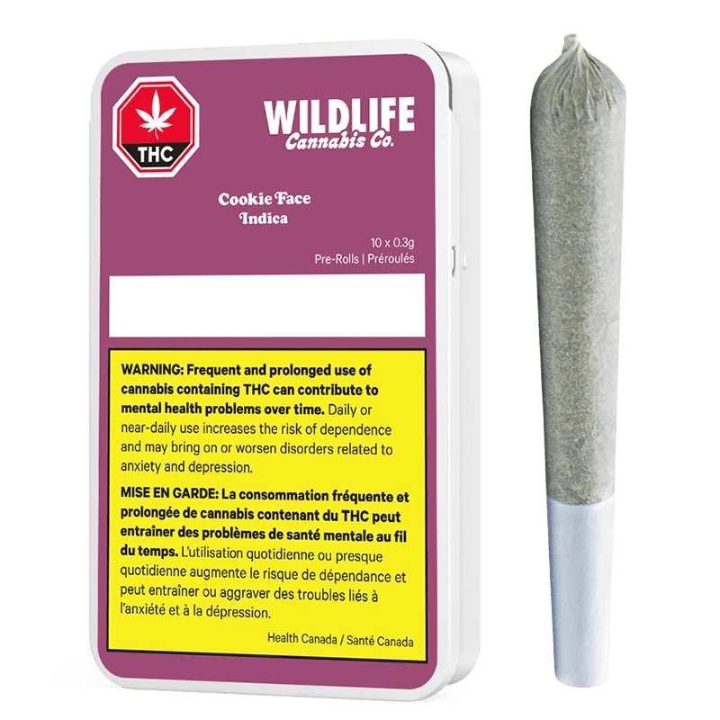 Wildlife 3 g Wildlife Cookie Face Indica Pre Rolls | Canna Cabana Joints