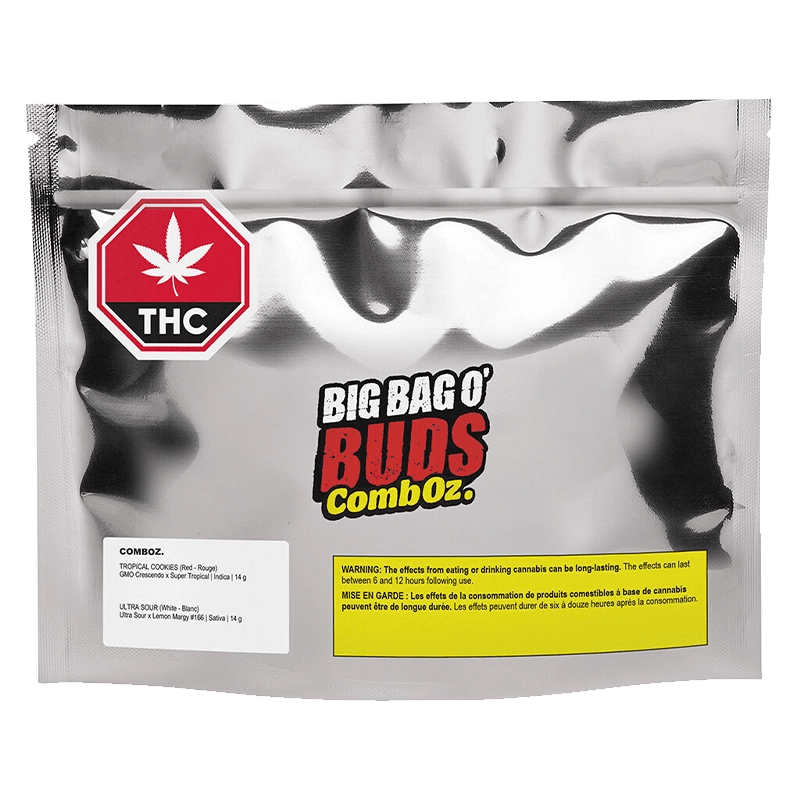 Big Bag O' Buds 28 g Comboz: Ultra Sour + Tropical Cookies 2 x 14 g Whole Flower