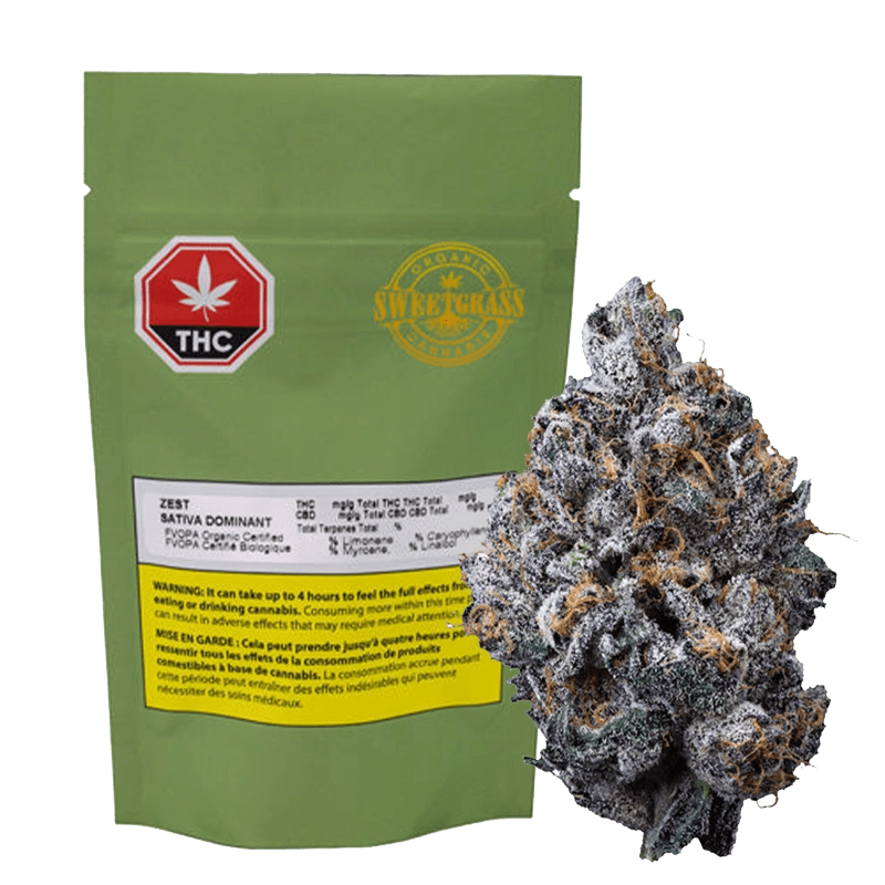 Sweetgrass Organic Cannabis - Organic Zest Sativa 3.5g: Lowest