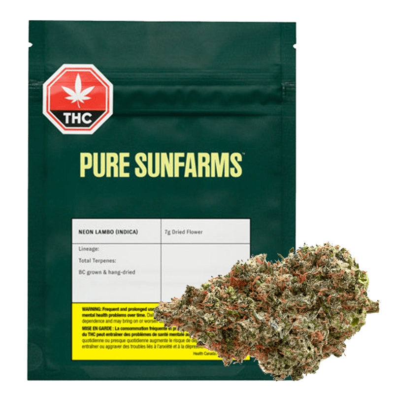 Pure Sunfarms Neon Lambo High THC Indica 7g | Canna Cabana: Lowest