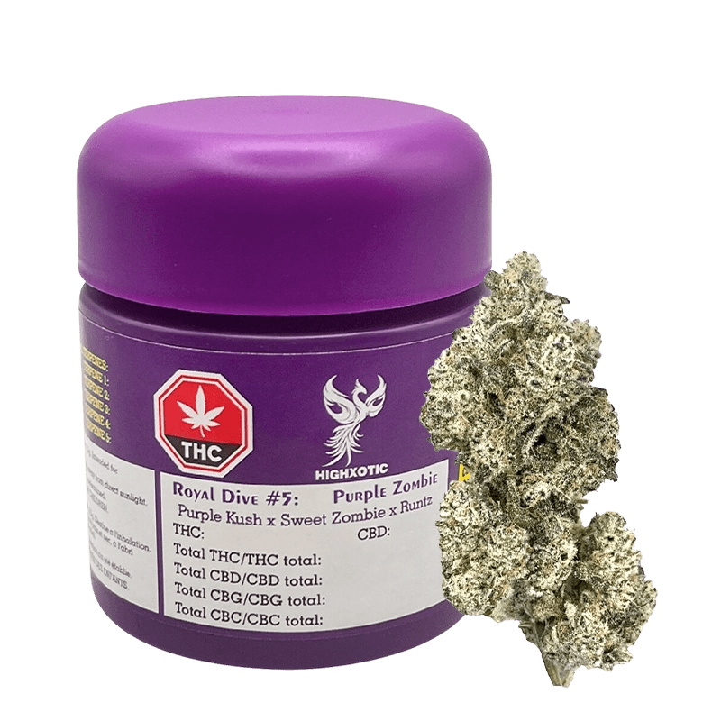 紫苺⑤ HighXotic Royal Dive #5 Purple Zombie Indica 3.5g: Lowest Price