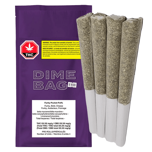 Dime Bag 2 g Funky Pocket Puffs PR 4 x 0.5 g Pre-Rolls