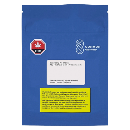 Close-up of the Strawberry Pie Milled Ready to Roll package displaying warnings about potential health risks.