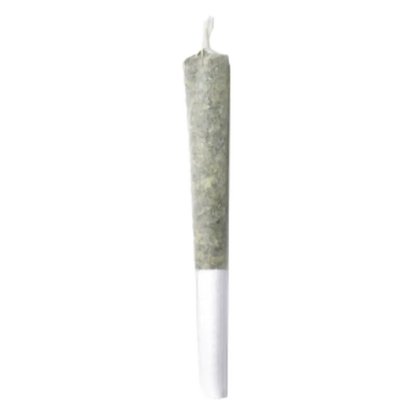 Centered vertical close-up of a pre-rolled joint against white background, labeled Animal Tsunami PR 1 x 1 g.