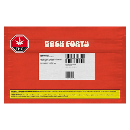 Close-up of the Chemzilla packaging, showing a black background with white text and a THC symbol.