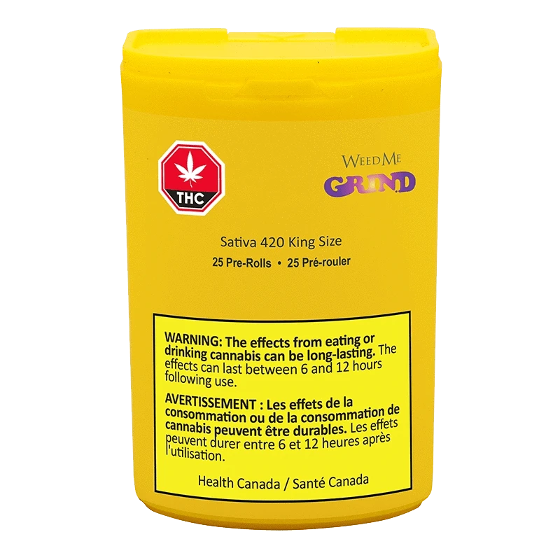 Close-up of the 420 King Size Pre Rolled 25 x 0.7 g packaging, highlighting the bold logo and branding elements on a dark background.