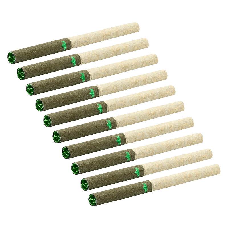 A horizontal arrangement of ten Animal Rntz Redees Pre Rolled 0.4 g pre-rolls against a plain white background.