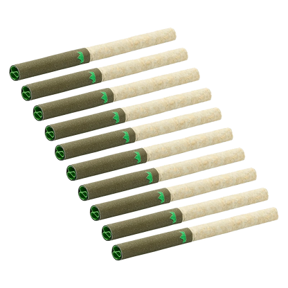 A horizontal arrangement of ten Animal Rntz Redees Pre Rolled 0.4 g pre-rolls against a plain white background.