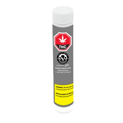 Front view of the Double Baked Cake Pre Rolled 2 x 1 g packaging, with branding clearly displayed on a white background.