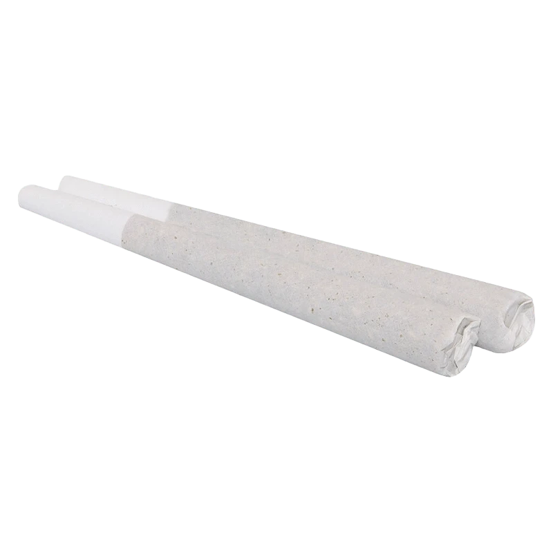 A close-up view of the Double Dutchies: Double Up Pre Rolled 2 x 1 g pre-rolled cones, angled slightly against a plain white background.