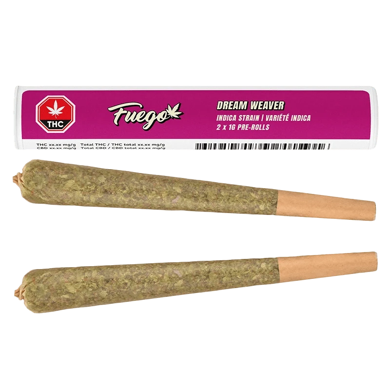 Close-up of the Lemon Diesel Pre Rolled 5 x 0.5 g pre-rolls with a green and white label, against a dark background.