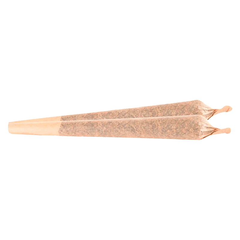 A side view of the Panama Gold Pre Rolled 2 x 1 g, showing two small, rolled papers positioned side-by-side.