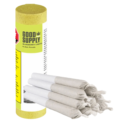 A close-up, slightly angled view of the Blueberry Lights Pre Rolled 10 x 0.35 g pre-roll pack, showcasing its sleek, branded packaging.