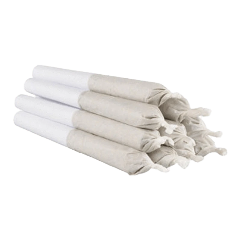 A stack of ten 0.35g Blueberry Lights Pre Rolled pre-rolls against a plain white background, angled from above.