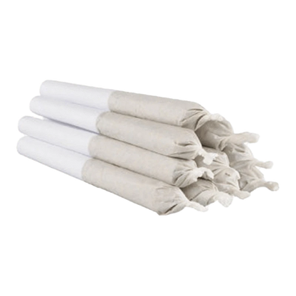 A stack of ten 0.35g Blueberry Lights Pre Rolled pre-rolls against a plain white background, angled from above.