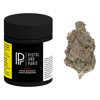 A close-up shot of the Diablo product packaging, featuring bold black and white typography against a stark white background.