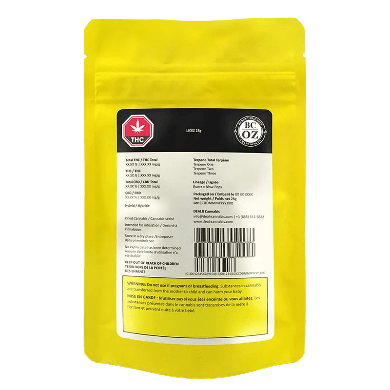 A close-up of the Lickz packaging with vibrant colors and text, displaying details of the product’s contents.