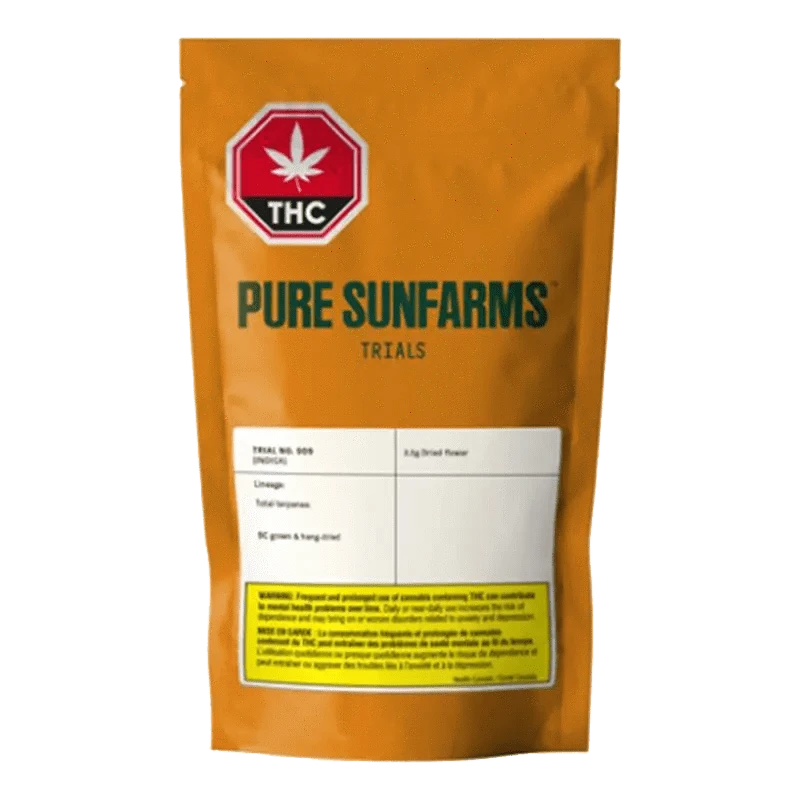 Front view of the Trial No. 009 package, with a simple, orange-colored design, centered against a plain white background.