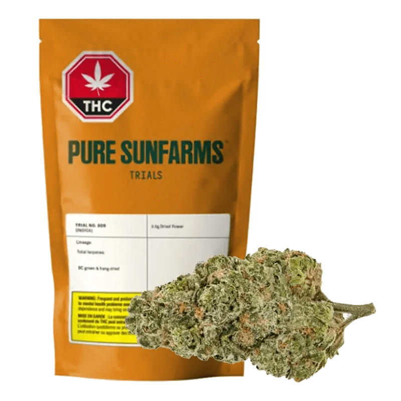 Front view of the Trial No. 009 package with a dark background and white text.