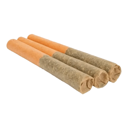 A close-up of three Trials Pre Rolled 0.5 g pre-rolls, shown against a plain white background.