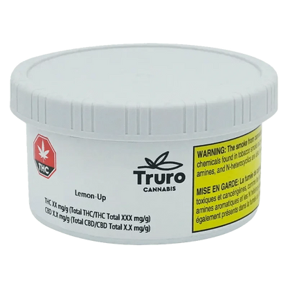 Front view of the “Lemon - Up” product packaging with bold text and a red THC logo against a white background.