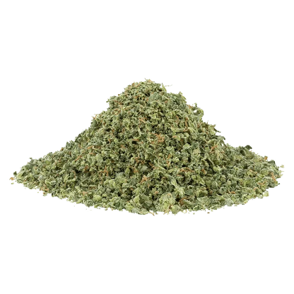 A close-up overhead view of the Mac n' Cheese, appearing as a textured, golden-yellow pile.