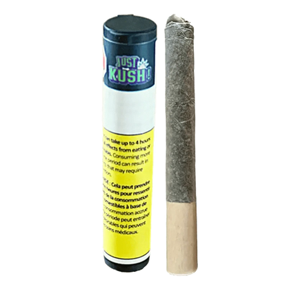 Front view of the Heaviez GCG Pre Rolled 1 x 2 g pre-roll, showing its cylindrical shape and branded packaging in a studio setting.