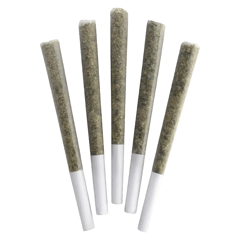 Front view of the Marshmallow Mudslide Pre Rolled 5 x 0.5 g pre-rolls, arranged vertically against a plain white background.