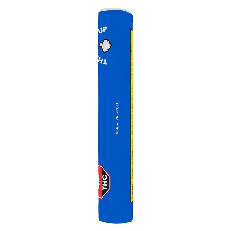 Front view of the Indica Pre Rolled 1 x 1 g package, showcasing a colorful design and product branding against a dark background.